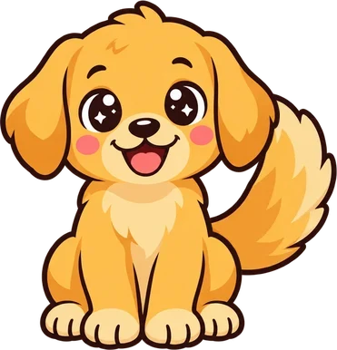 Puppy, one of the animal friends in Pip Says